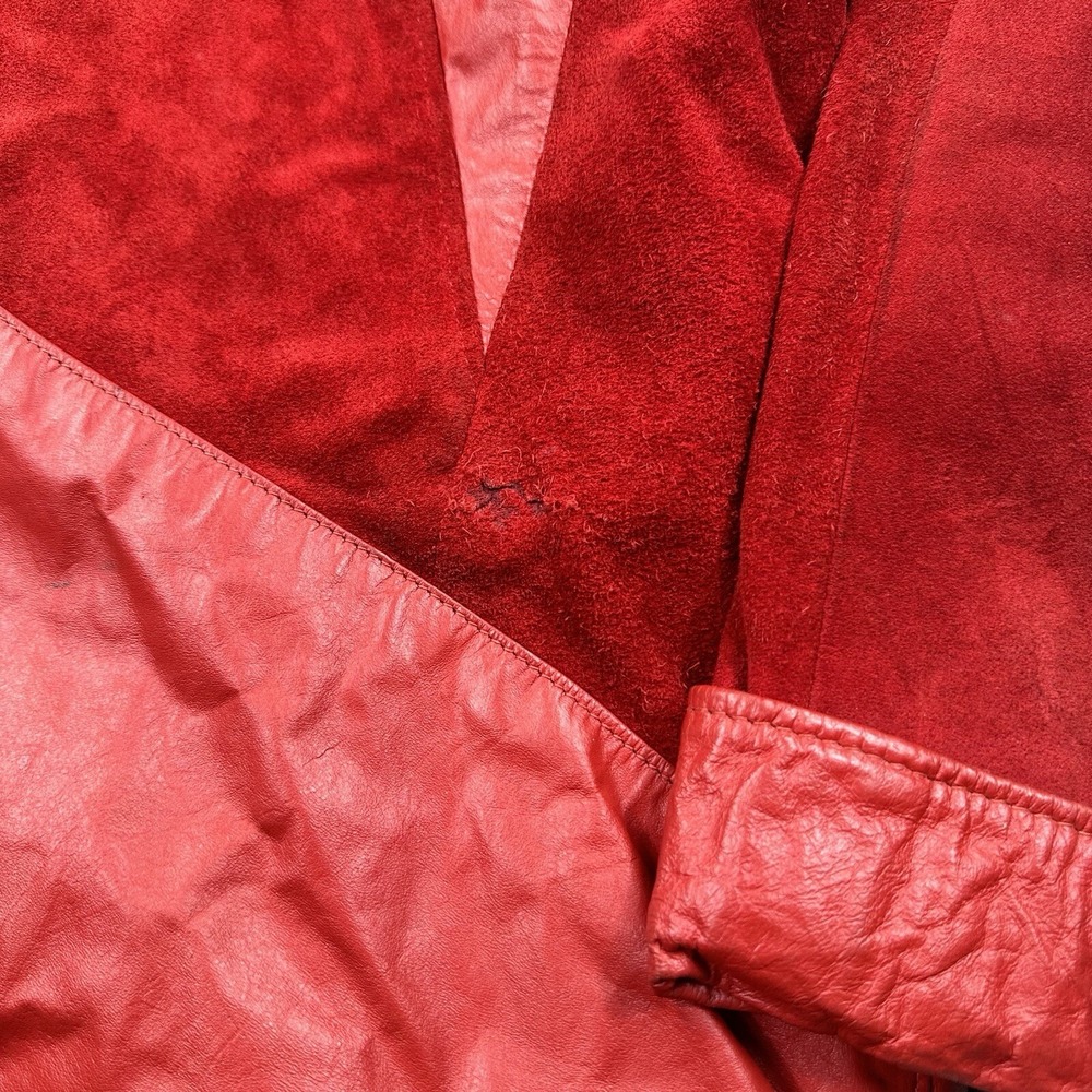 Comint Women's Red Leather Jacket Suede Size Medium Argentina - Picture 12 of 13